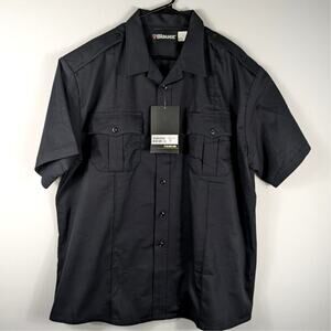 Blauer Mens XL Dark Navy Short Sleeve Uniform Work Shirt Button Front NWT